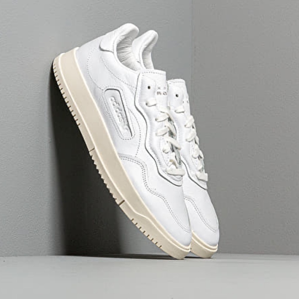 White Leather Sneakers with Off-White Sole